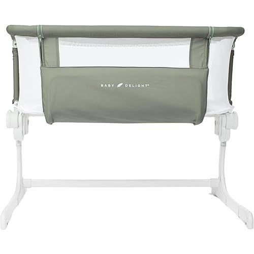 Baby Delight Beside Me Dreamer Bassinet | Bedside Sleeper & Baby Bassinet | 6-Position Height Adjustment | 100% GOTS Certified Organic Cotton Fabric | Organic Sage