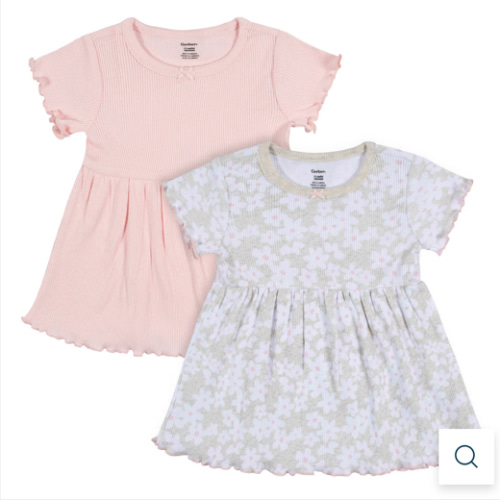 2-Pack Baby & Toddler Girls Sweet Florals Short Sleeve Cotton Dresses – Gerber Childrenswear