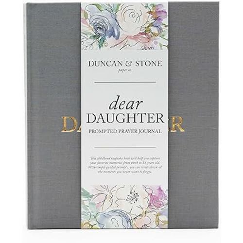 Mother Daughter Journal – Durable Dear Daughter Journal Keepsake – Linen Baby Memory Book - Unique Gifts for Daughter (Grey, 230 Pages)
