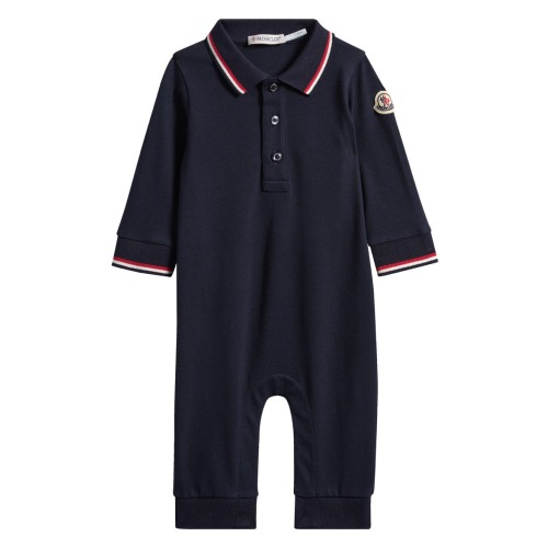 Stretch Cotton Piqué Polo Romper