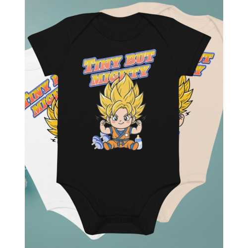 Organic Cotton Baby Bodysuit | Goku Graphic Romper | Anime Baby Shower Gift