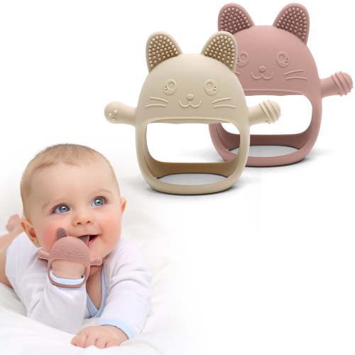 HippoBaby Silicone BPA-Free Food Grade Soft Rabbit Teether, 2 Count