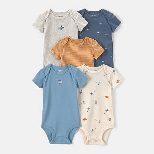 Baby Boy Carter's 5-Pack Airplane Short Sleeve Bodysuits