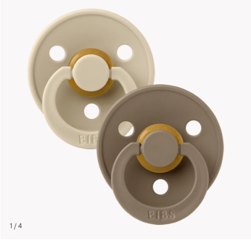 Colour Pacifiers 2 Pack - Vanilla/Dark Oak