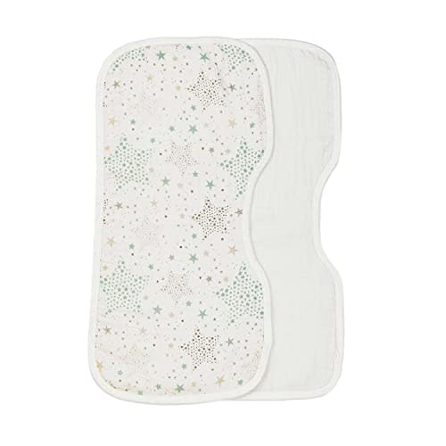 Under the Nile Organic Cotton Contoured Baby Muslin Burp Cloth Two Pack Set in a Star Print