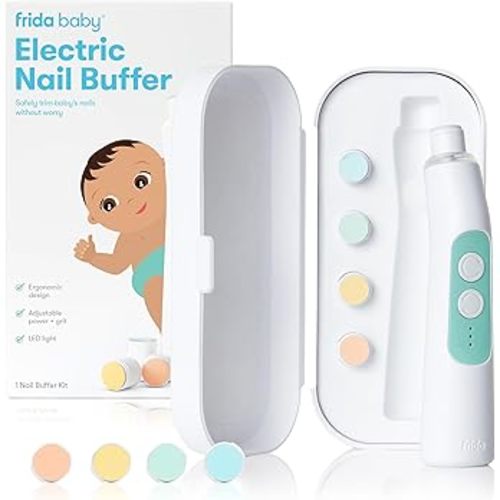 Frida Baby Electric Nail Trimmer, Safe & Easy Electric Nail File, Baby Nail Clipper Kit Suitable for Newborns, Toddler, and Children, 1 Electric Trimmer with LED Light + 4 Buffer Pads + Storage Case : Amazon.co.uk: Baby Products