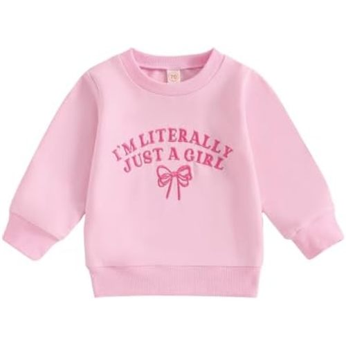 Seyurigaoka Baby Girl Outfits I’m Literally Just A Girl Sweatshirt Romper Oversized Bodysuit Pullover Little Girls Clothes
