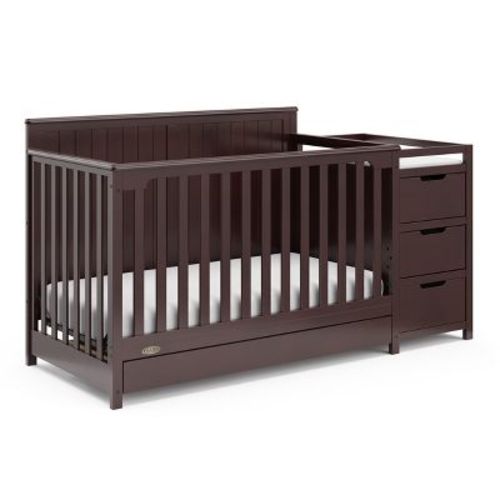 Graco Hadley 5-in-1 Convertible Crib and Changer with Drawer Espresso