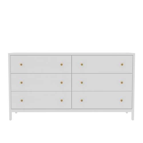 Avery Collection Six Drawer Dresser - Coconut Milk White