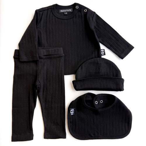 BABY POINTELLE BLACK 4 PIECE BABY SET