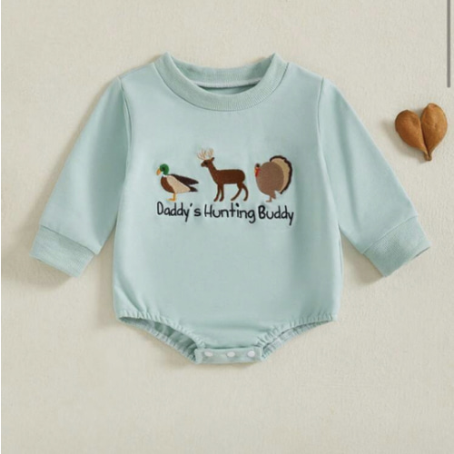Baby Boy Hunting Clothes Mallard Duck Sweatshirt Bubble Romper Bodysuit Cute Baby Fall Winter One Piece Outfit