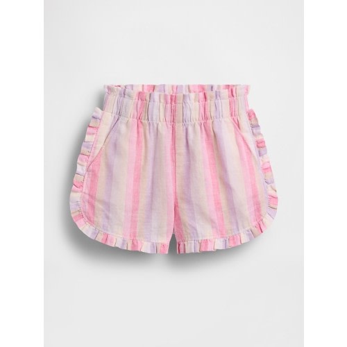 Baby & Toddler Linen-Cotton Ruffle Dolphin Shorts