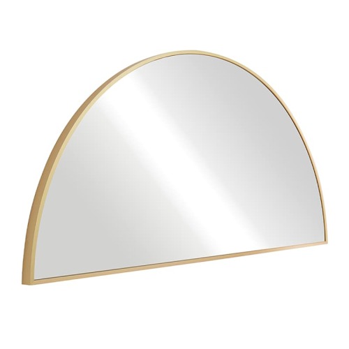 Half Moon Gold Wall Mirror, 18x36