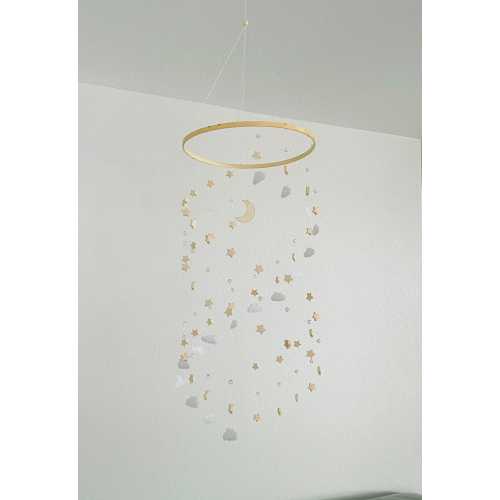12” Stars moon crystals mobile, stars baby mobile, cloud mobile,  neutral baby mobile, gender neutral nursery, baby boy nursery,