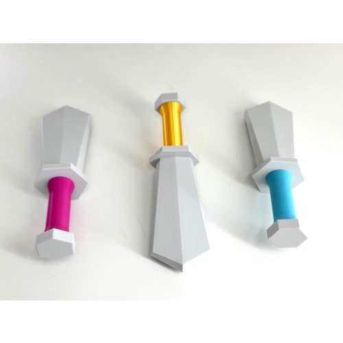 Baby’s First Sword – Rattle or Silent | Custom Color Handle | 3D Printed Knight Toy