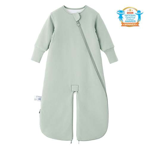 Warm Sleep Suit Sack 3-in-1 2.5 TOG - Organic Cotton & Camel Wool - Pea Green