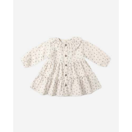 Ruffle Collar Button Dress Bluebell