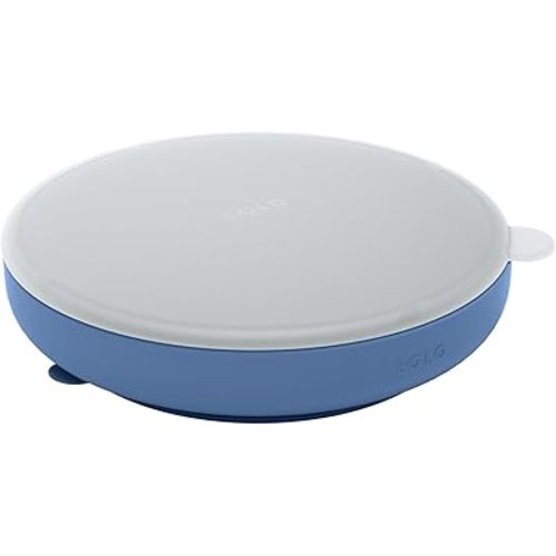 Lalo Suction Bowl with Lid, Silicone Baby Bowls with Suction Base