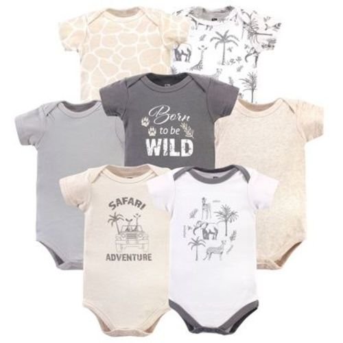 Hudson Baby Infant Boys Cotton Bodysuits, Vintage Safari, 3-6 Months