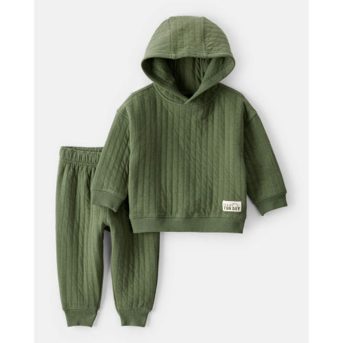 Baby Boy 2-Piece Hooded Tee & Pant Set - Olive - Carter's | Carter's