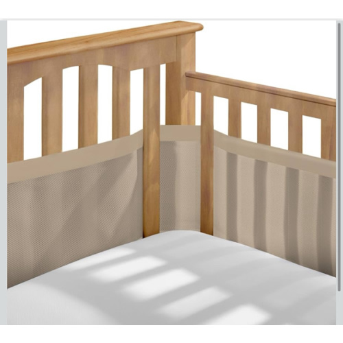BreathableBaby Breathable Mesh Liner for Full-Size Cribs, Deluxe 4mm Mesh, Sand Beach (Size 4FS Covers 3 or 4 Sides)