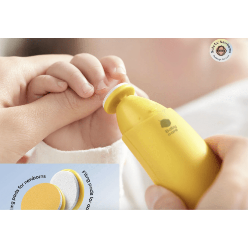 Quiet Electric Baby Nail Clipper for Newborns – Banana Shape in Yellow