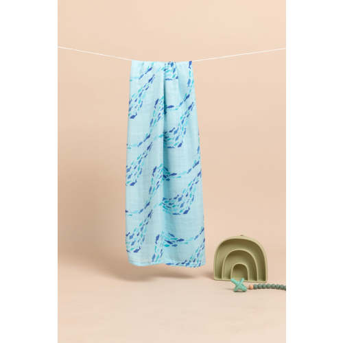 Baby Swaddle - Ipanema Fish Wave