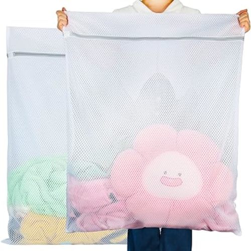 Vivifying Extra Large Mesh Laundry Bag, 2 Pack XXL Oversize Honeycomb Mesh Wash Bags for Washing Machine, Coats, Stuffed Toys, Blanket, Bedding, Sweater, Delicates Clothes (27 x 35 Inches)