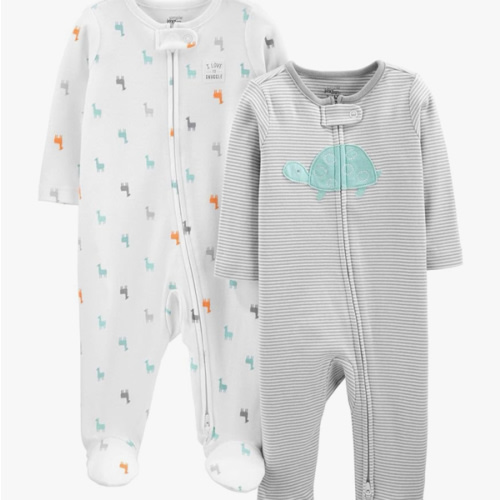 Simple Joys by Carter's unisex-baby Neutral 2-pack Cotton Footed Sleep and Play