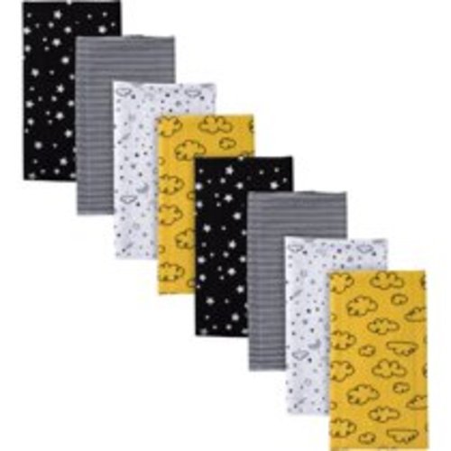 Gerber Baby Boys Flannel Burp Cloths, 8-Pack