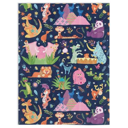 It'S A Small World Animal Jungle Blanket, Jungle Baby Blanket, Animal Baby Blanket, Baby Shower Gift, Baby Girl Gift, Gifts For Her