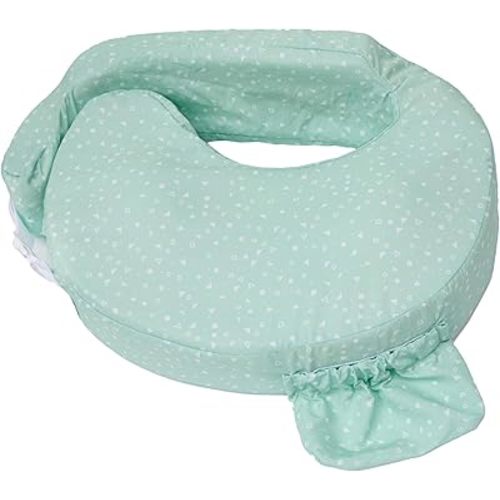 My Brest Friend Original Nursing Pillow Enhanced Ergonomics Essential Breastfeeding Pillow Support for Mom & Baby W/Convenient Side Pocket, Double Straps & Slipcover, Minty Geo