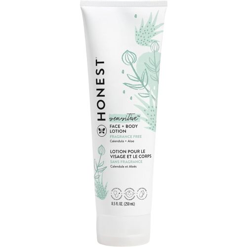 The Honest Company Hydrating Face + Body Lotion | Fast Absorbing, Naturally Derived, Hypoallergenic | Fragrance Free Sensitive, 8.5 fl oz