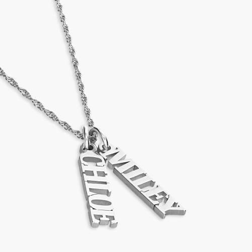 Singapore Chain Name Necklace - Silver - Oak & Luna