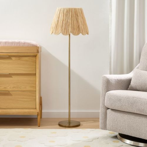 Greta Scalloped Raffia Floor Lamp