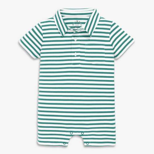 Baby polo shortie in mini stripe