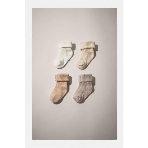 FOUR-PACK OF SOCKS WITH COLOR BOX - Light beige | ZARA United States