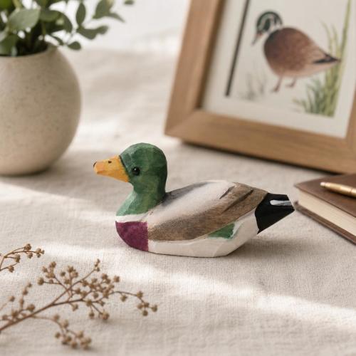 Mallard Duck Nursery Decor | Woodland Baby Shower Gift | Wooden Animal Toy Shelf Sitter | New Baby Boy Gift | Lake House Room Decor