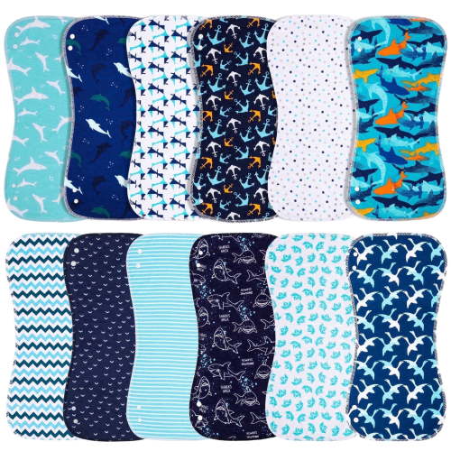 Benoxine, Baby Bibs & Burp Cloths Set, 12-Pack, 3-Layer