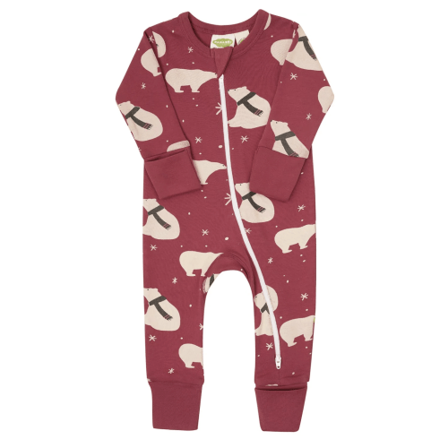 Organic Signature Print '2-Way' Zip Romper - Winter