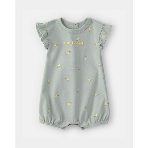 Baby Girl 'Main Squeeze' Lemon Short-Sleeve Romper - Green | Carter's