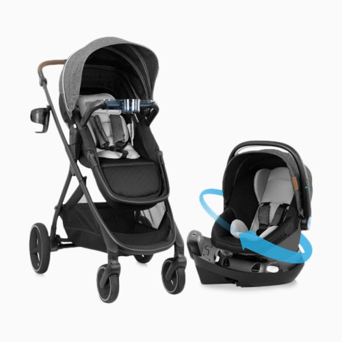 Evenflo Shyft Intuiti+ Travel System featuring Revolve180 LiteMax NXT with SensorySoothe - Angler Tweed