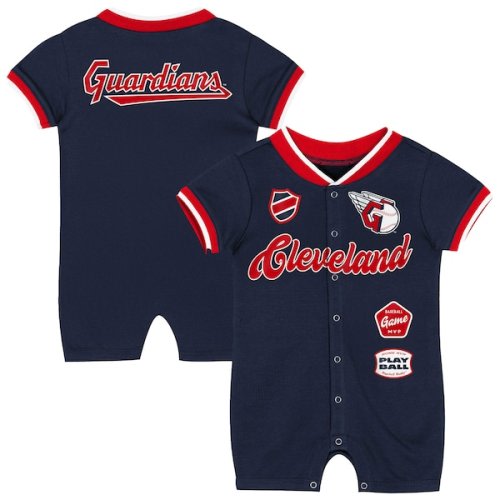 Newborn Cleveland Guardians Outerstuff Navy Pinch Coverall
