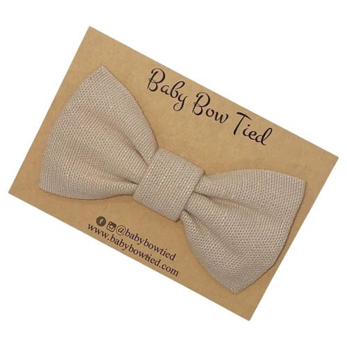 Handmade Pre-Tied Clip on Bow Tie for Baby to Young Boy (Small, Woven Navy)