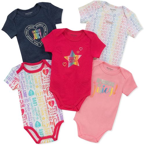 Juicy Couture baby-girls 5 Pieces Pack Bodysuits