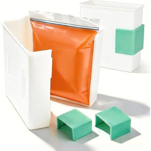 2-Cup 2-Pack Freezer Food Block Maker, Meal Prep Bag Container for Freezing Soups, Sauces, Leftovers & Bone Broth, Portion Freezer Containers for Food Storage