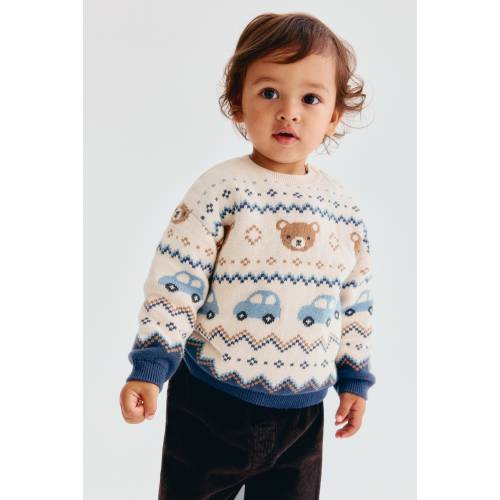 JACQUARD-KNIT COTTON SWEATER