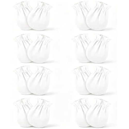 8 Pairs Baby Mittens Newborn No Scratch, Cotton Infant Gloves 0-6 Months