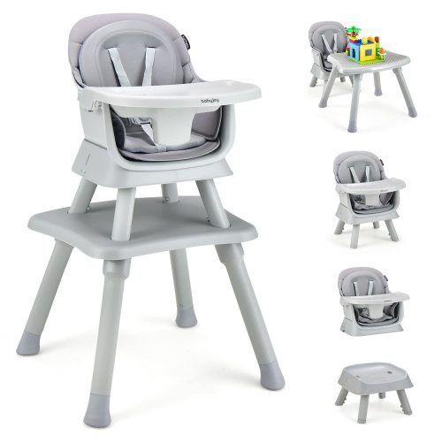 Costzon Baby High Chair, 8 in 1 Convertible Highchair for Babies & Toddlers, Toddler Chair with Safety Harness