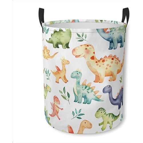 Laundry Basket Cute Dinosaurs Collapsible Laundry Hamper with Handles Clothes Storage Bin for Household Bedroom Bathroom College Dorms